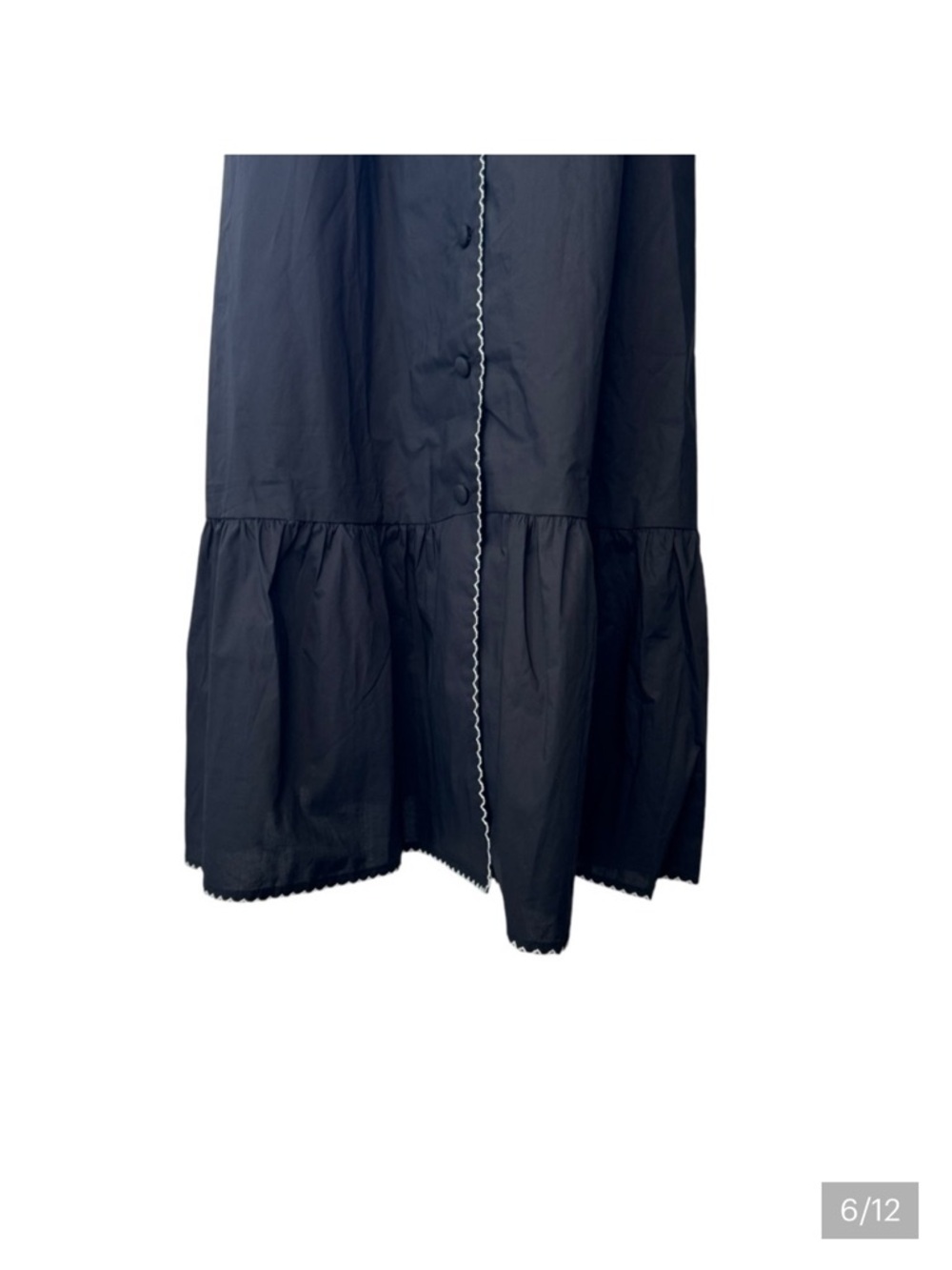 Tuckernuck Alice Black Ruffle-Sleeve Button-Front Midi Dress - Picture 6 of 9